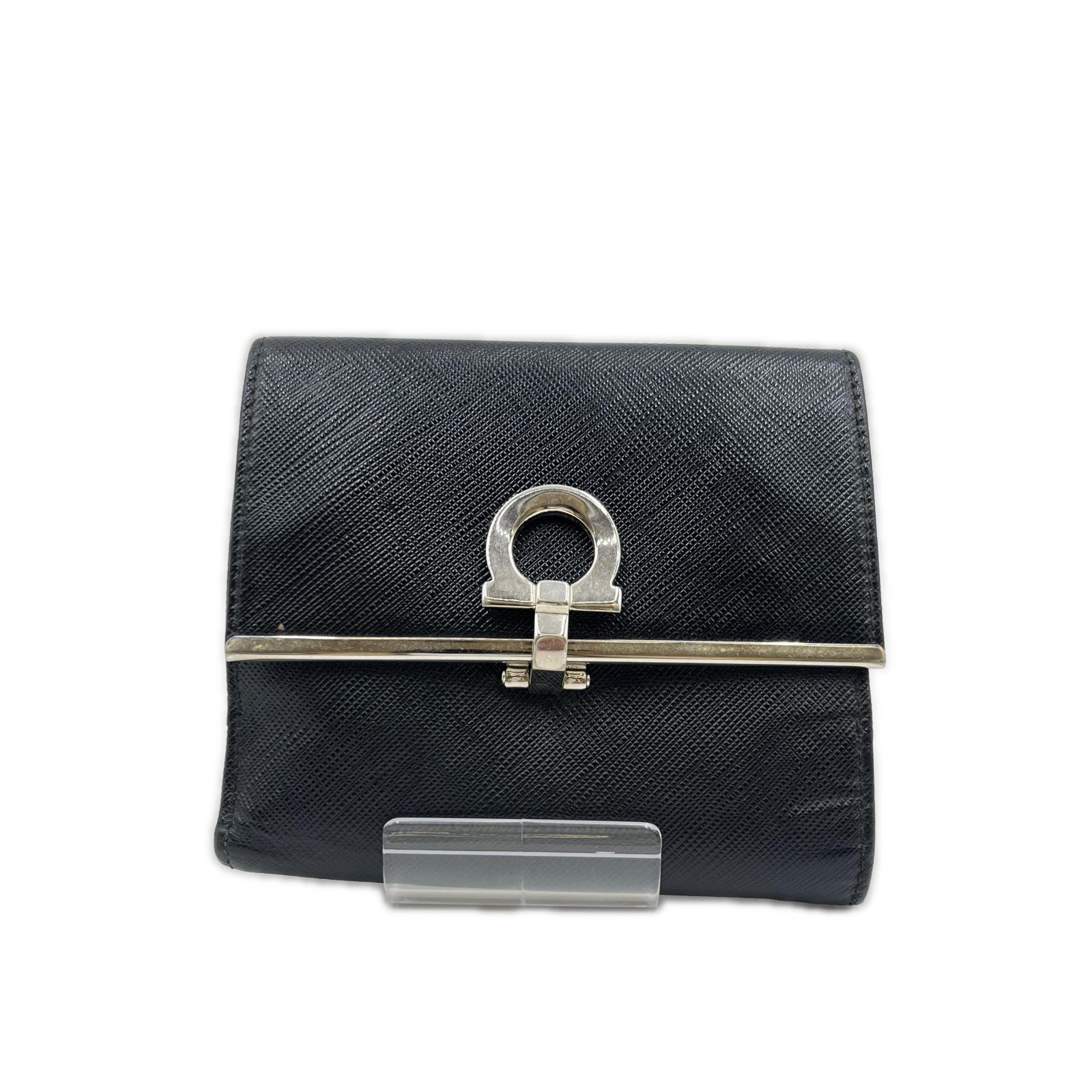 Salvatore Ferragamo サルヴァトーレフェラガモ 3つ折り財布 ガンチーニ JL-22 4639 ブラック