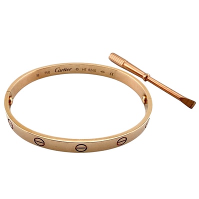カルティエ ラブブレス ドライバー付き ブレスレット 18金 K18ピンクゴールド レディース CARTIER 中古