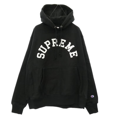 Supreme シュプリーム パーカー 25SS x Champion チャンピオン Hooded Sweatshirt フーデッド スウェットシャツ フーディー パーカー ブラック系 L【極上美品】【中古】