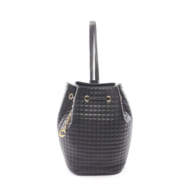 セリーヌ CELINE Cチャーム スモール リュックサック バックパック バッグ レザー レディース ブラック系 188373BFI-38NO 【中古】