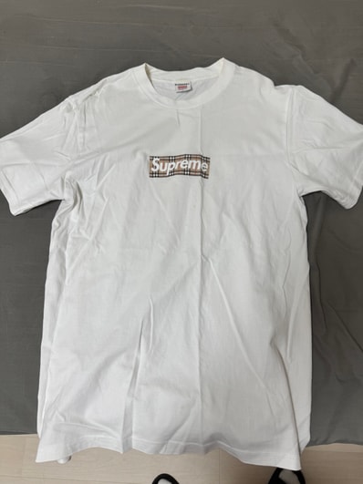 Supreme x Burberry Box Logo Tee "White"