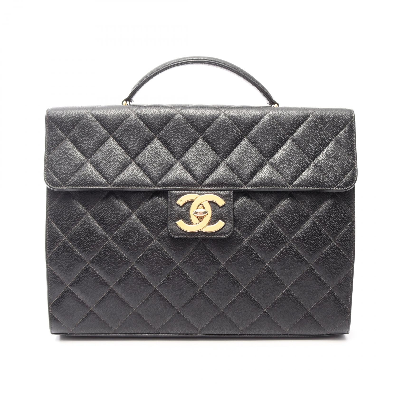 シャネル CHANEL マトラッセ ブリーフケース バッグ キャビアスキン(グレインドカーフ) レディース ブラック系 A02794 【中古】