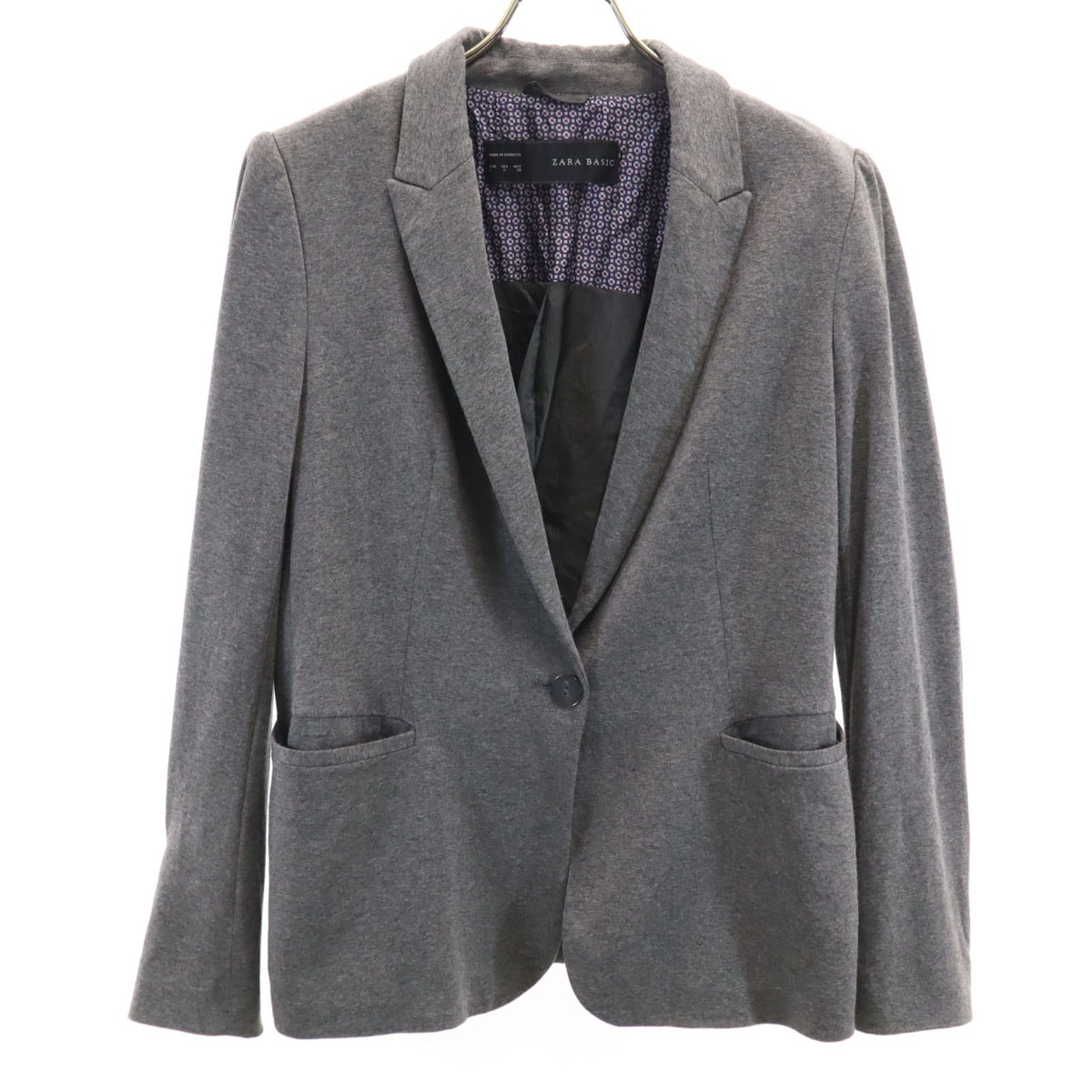 ZARA BASIC ザラベーシック テーラードジャケット L グレー アンコン