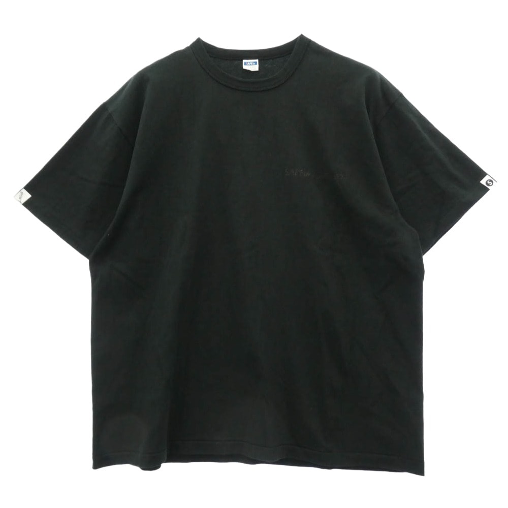 SAPEUR サプール × SPOWT スポウト S/S Tee デニスロッドマン かすれプリント Tシャツ 半袖カットソー ブラック系 XL【中古】