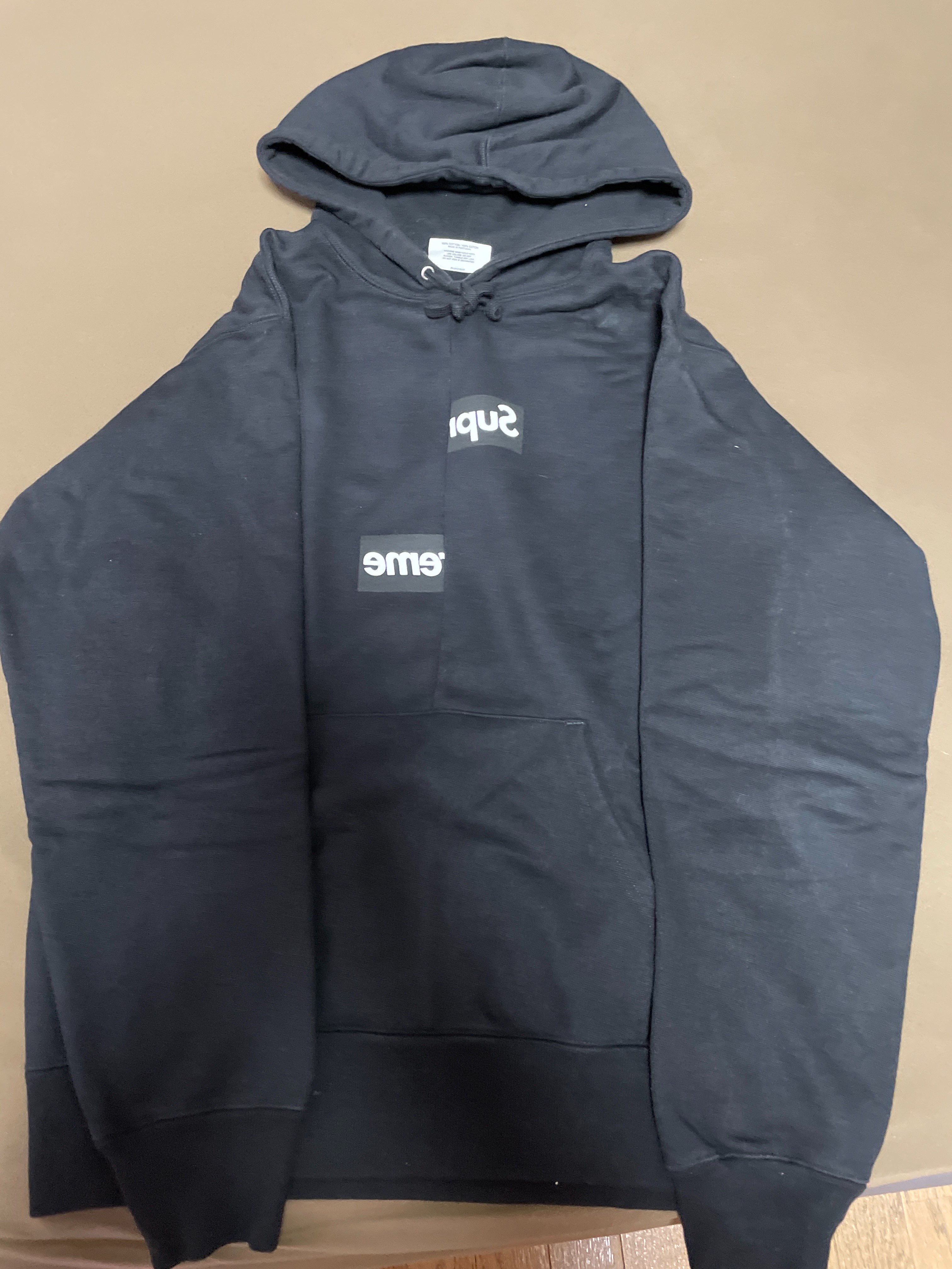 Supreme / Comme des Garçons SHIRT® Split Box Logo Hooded Sweatshirt "Black"