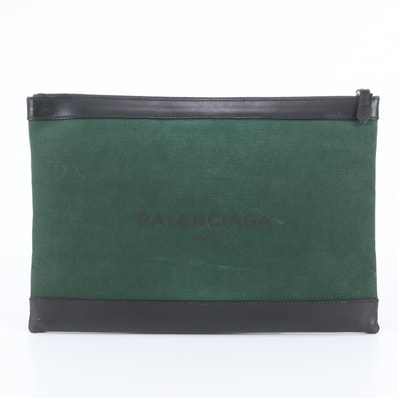 ■美品 バレンシアガ ネイビー クリップ 538735 セカンドバッグ