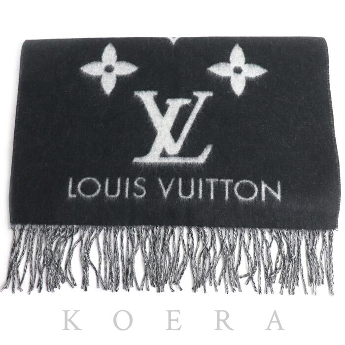 LOUIS VUITTON ルイ・ヴィトン エシャルプ レイキャビック マフラー ノワール M71040 LP1129 レディース【中古】【美品】