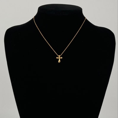 TIFFANY&Co.(ティファニー) スモールクロス エルサペレッティ Au750 ネックレス 3.76g イエローゴールド