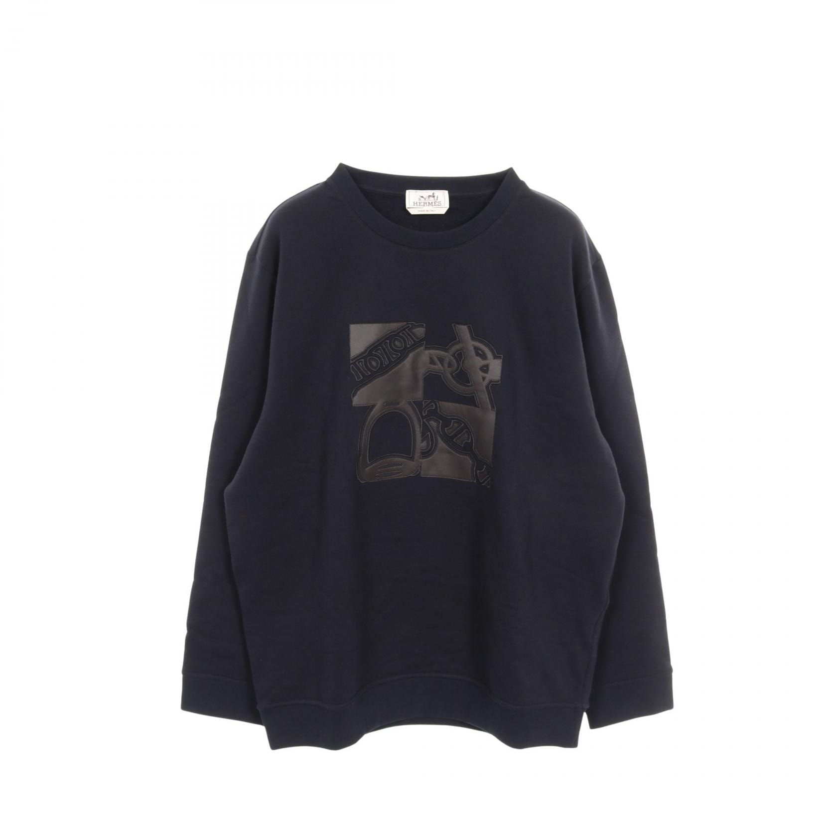 エルメス HERMES Metallerie au Carre スウェット 衣料品 トップス コットン メンズ ネイビー系 / ブラウン系 【中古】