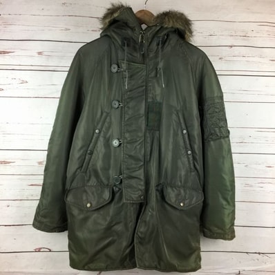 アヴィレックス/AVIREX regulation★モッズコート/ミリタリーブルゾン/アウター【Mens size -S/オリーブ】上野商会/フルジップ/防寒/冬◆P13-08