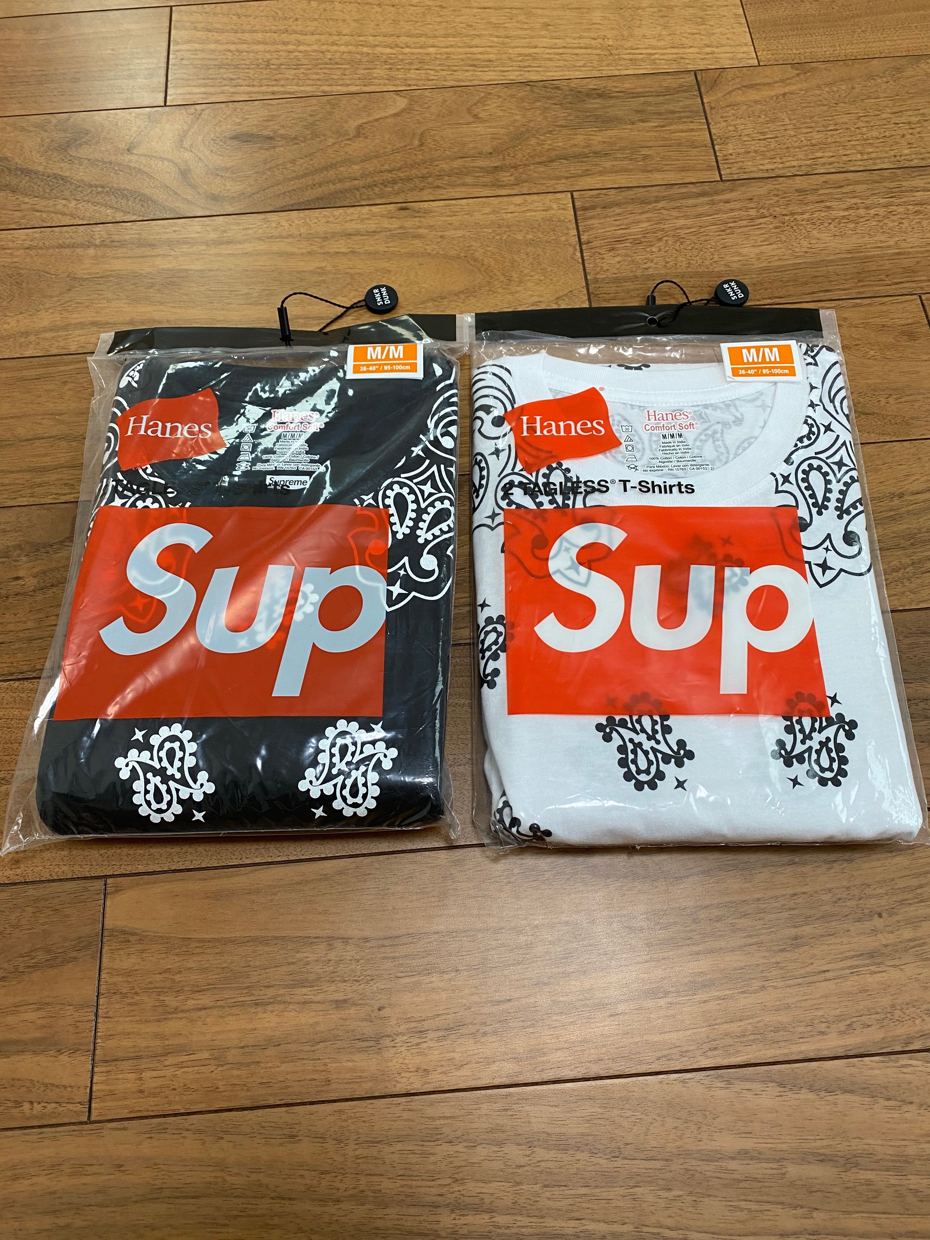 Supreme x Hanes Bandana Tagless Tees (2 Pack) "White"