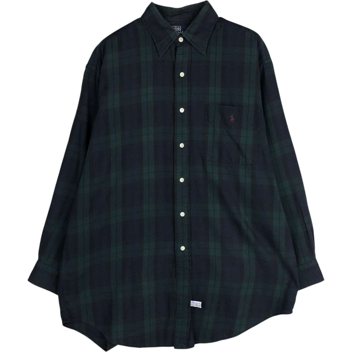 古着 ラルフローレン Ralph Lauren POLO by Ralph Lauren ブラックウォッチチェック 長袖 コットンチェックシャツ メンズM相当/eaa628986
