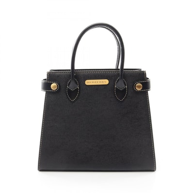 バーバリー BURBERRY ロゴ ハンドバッグ バッグ レザー レディース ブラック系 【中古】