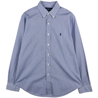古着 ラルフローレン Ralph Lauren CUSTOM FIT 長袖 ボタンダウンストライプシャツ メンズL相当/eaa611712