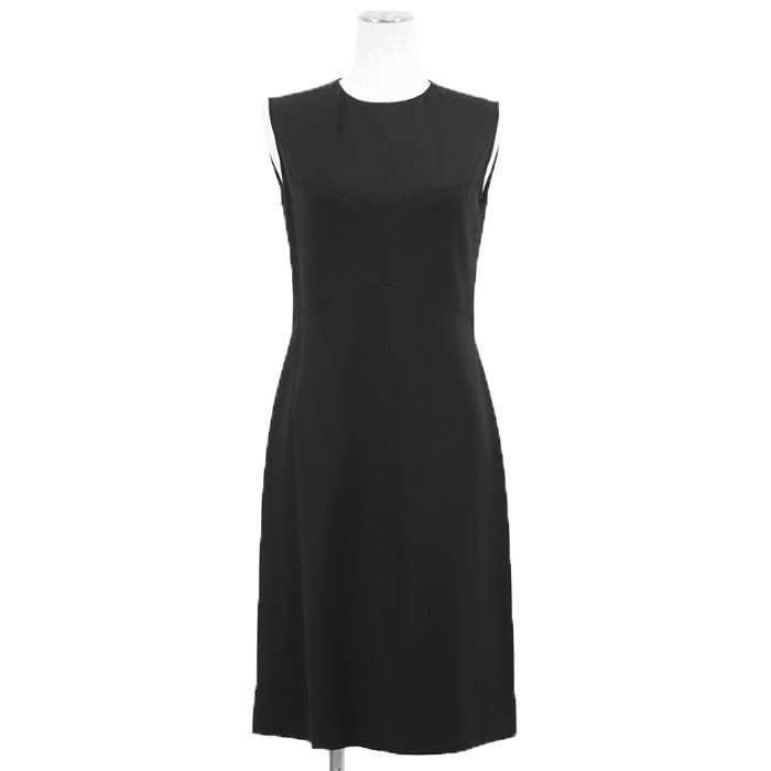 【美品】CHANEL シャネル ワンピース サイズ 38 レディース 98C P10048 1998年製 ヴィンテージ トロピカルウール ストレッチ CCロゴモノグラム裏地 ロゴボタン ノースリーブ ドレス ブラック 黒 フランス製 カール・ラガーフェルド期