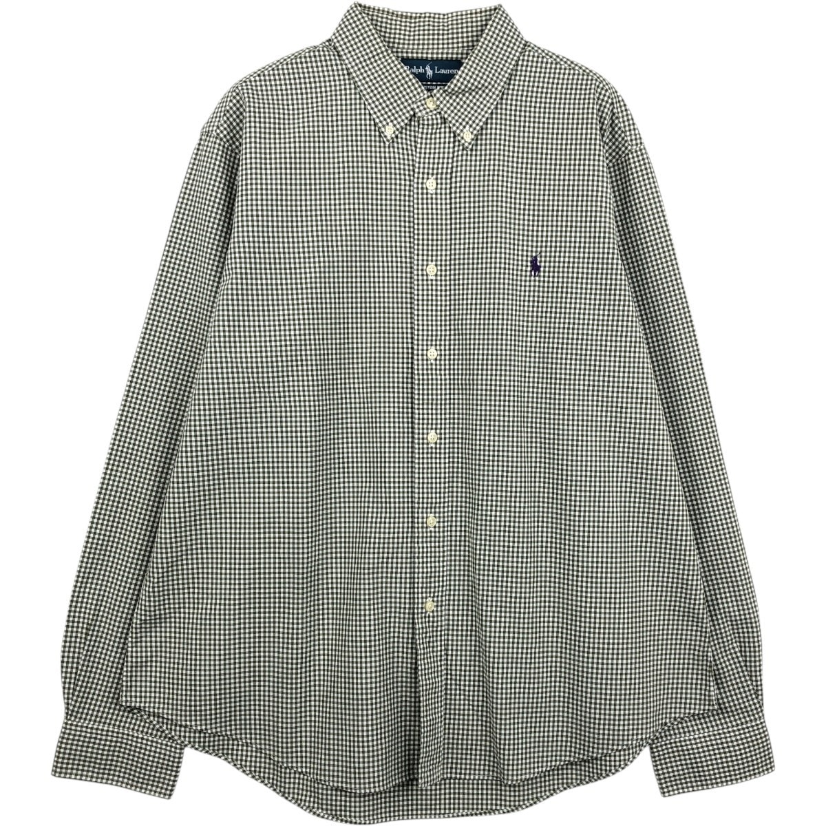 古着 ラルフローレン Ralph Lauren CUSTOM FIT ギンガムチェック 長袖 ボタンダウンチェックシャツ メンズXL相当/eaa661298