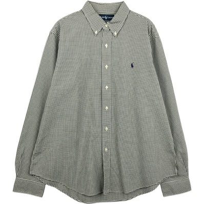 古着 ラルフローレン Ralph Lauren CUSTOM FIT ギンガムチェック 長袖 ボタンダウンチェックシャツ メンズXL相当/eaa661298