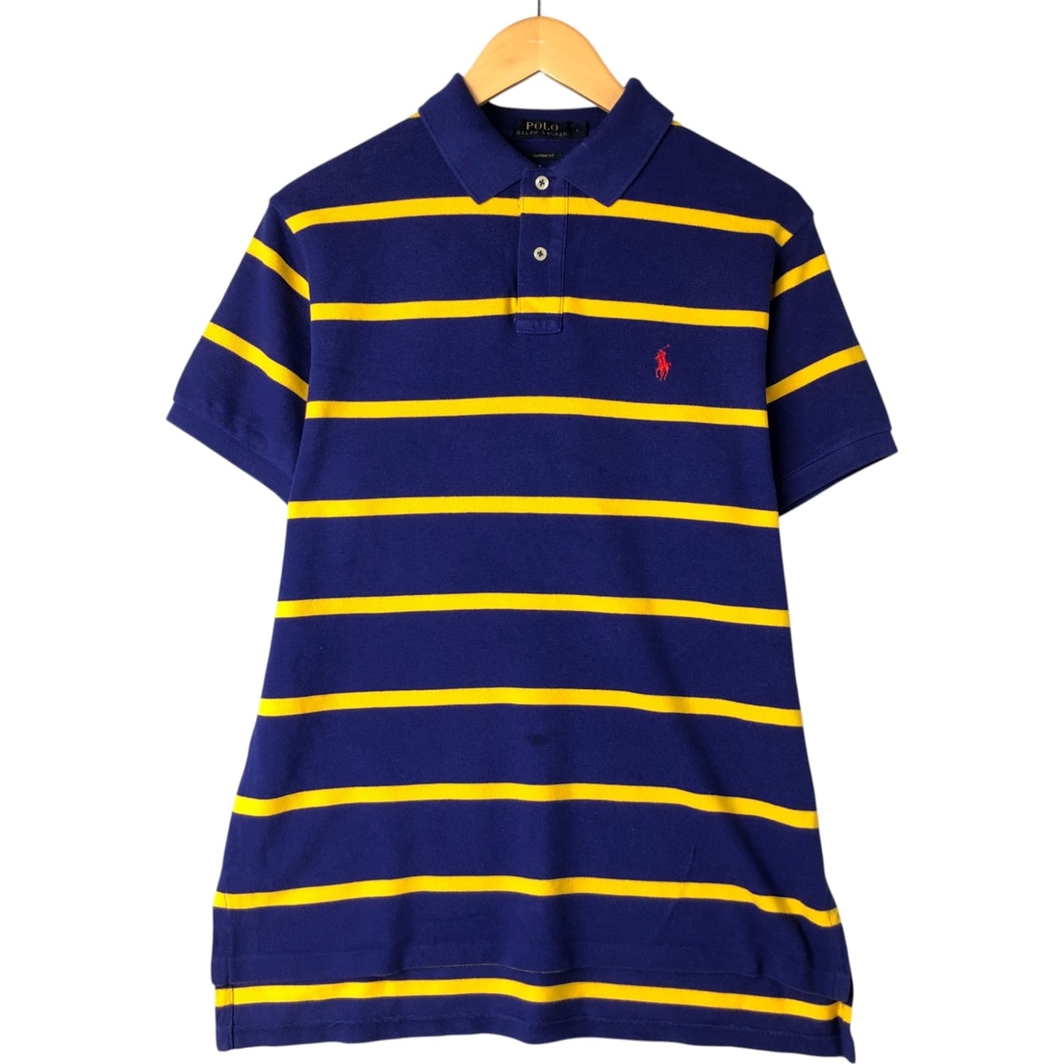 古着 ラルフローレン Ralph Lauren POLO RALPH LAUREN CUSTOM FIT 半袖 ボーダー ポロシャツ メンズL相当/eaa543662