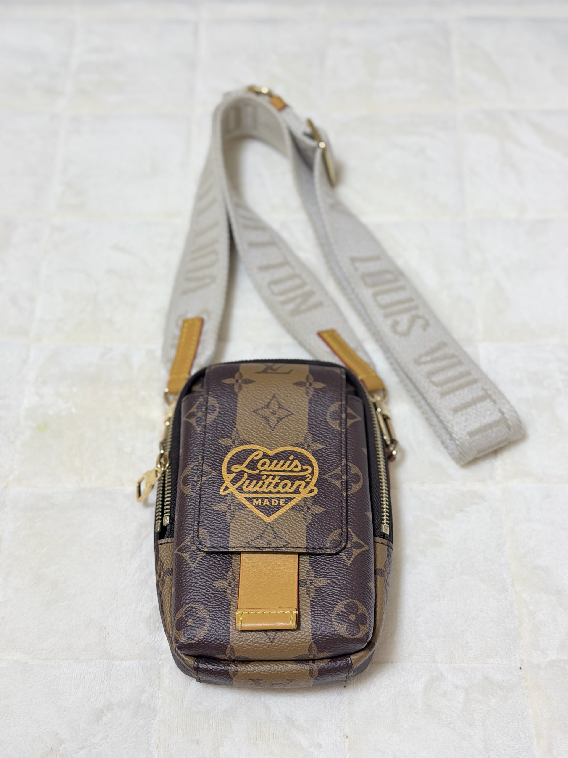 Louis Vuitton x NIGO FLAP DOUBLE PHONE POUCH "Brown"