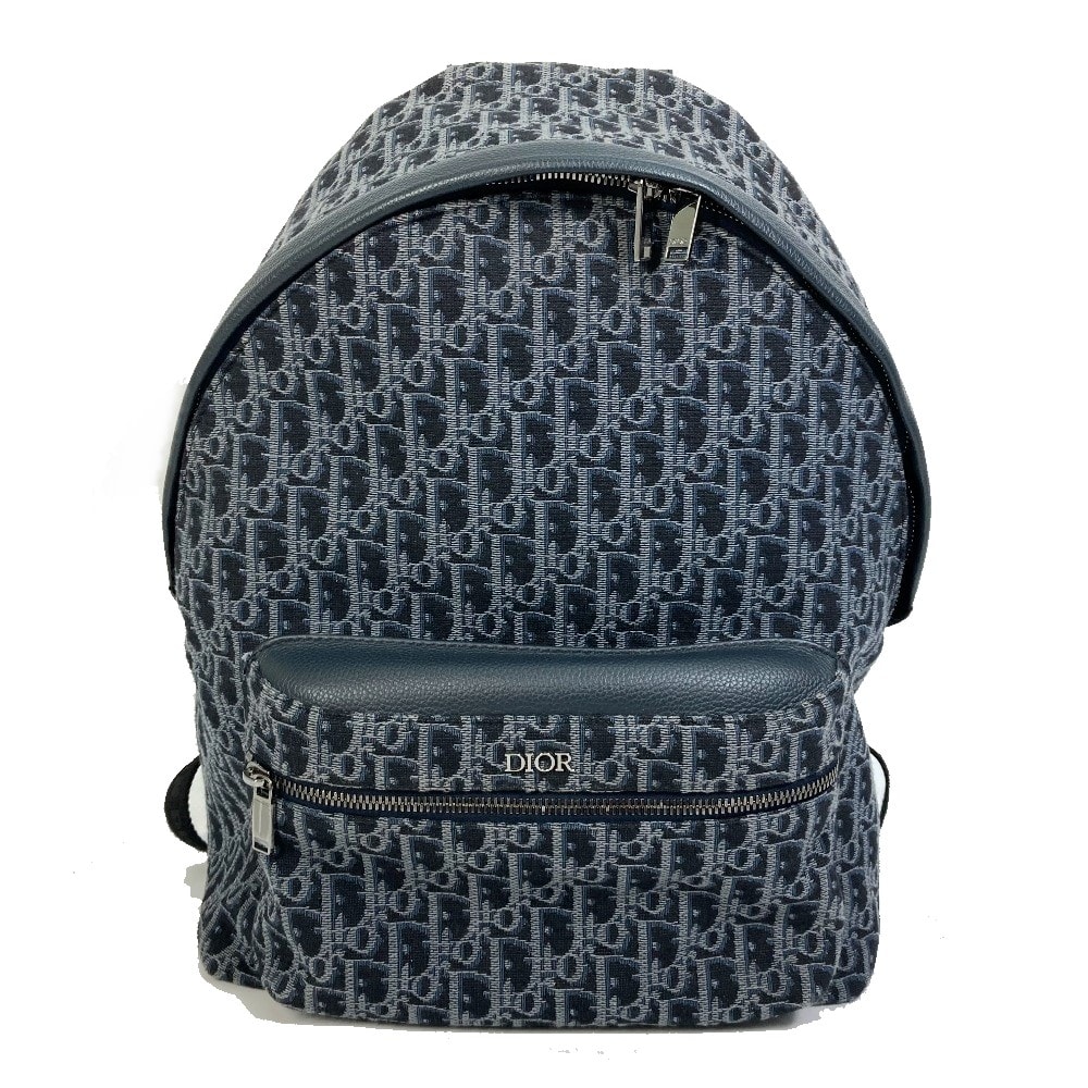 ディオール Dior バックパック トロッター オブリーク バックパック カバン リュックサック キャンバス/レザー ネイビー