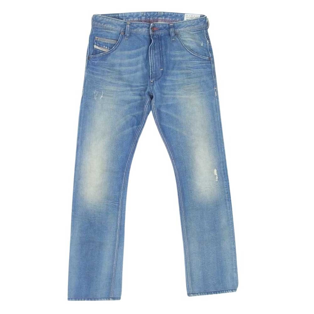 DIESEL ディーゼル デニムパンツ KROOLEY クルーリー ジップ ストレート デニム パンツ インディゴブルー系 29【中古】