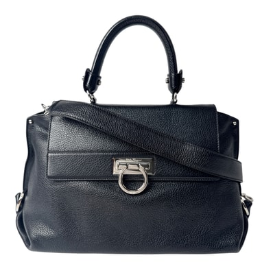 サルヴァトーレフェラガモ Salvatore Ferragamo ソフィア ガンチーニ 2WAY ハンドバッグ ショルダーバッグ ブラック 斜めがけ クロスボディ レディース