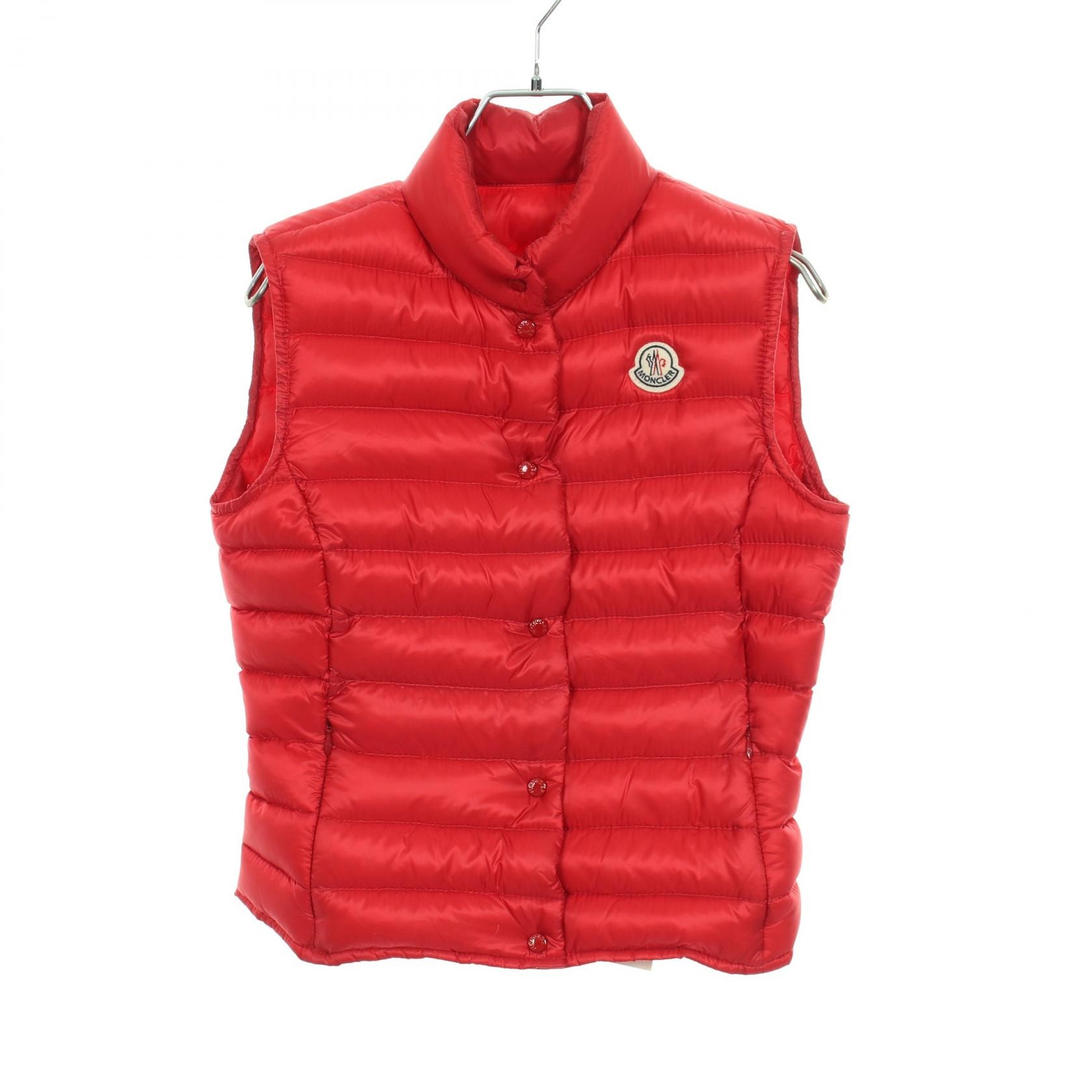 モンクレール MONCLER LIANE ダウンベスト 衣料品 アウター ナイロン レディース レッド系 【中古】