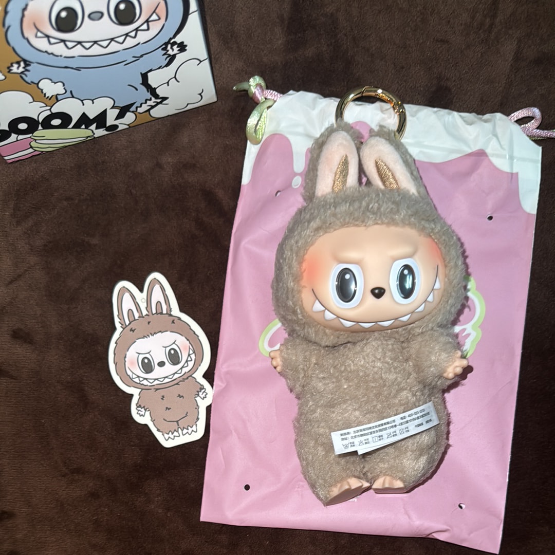 POP MART THE MONSTERS (LABUBU) Exciting Macaron Plush Series TOFFEE