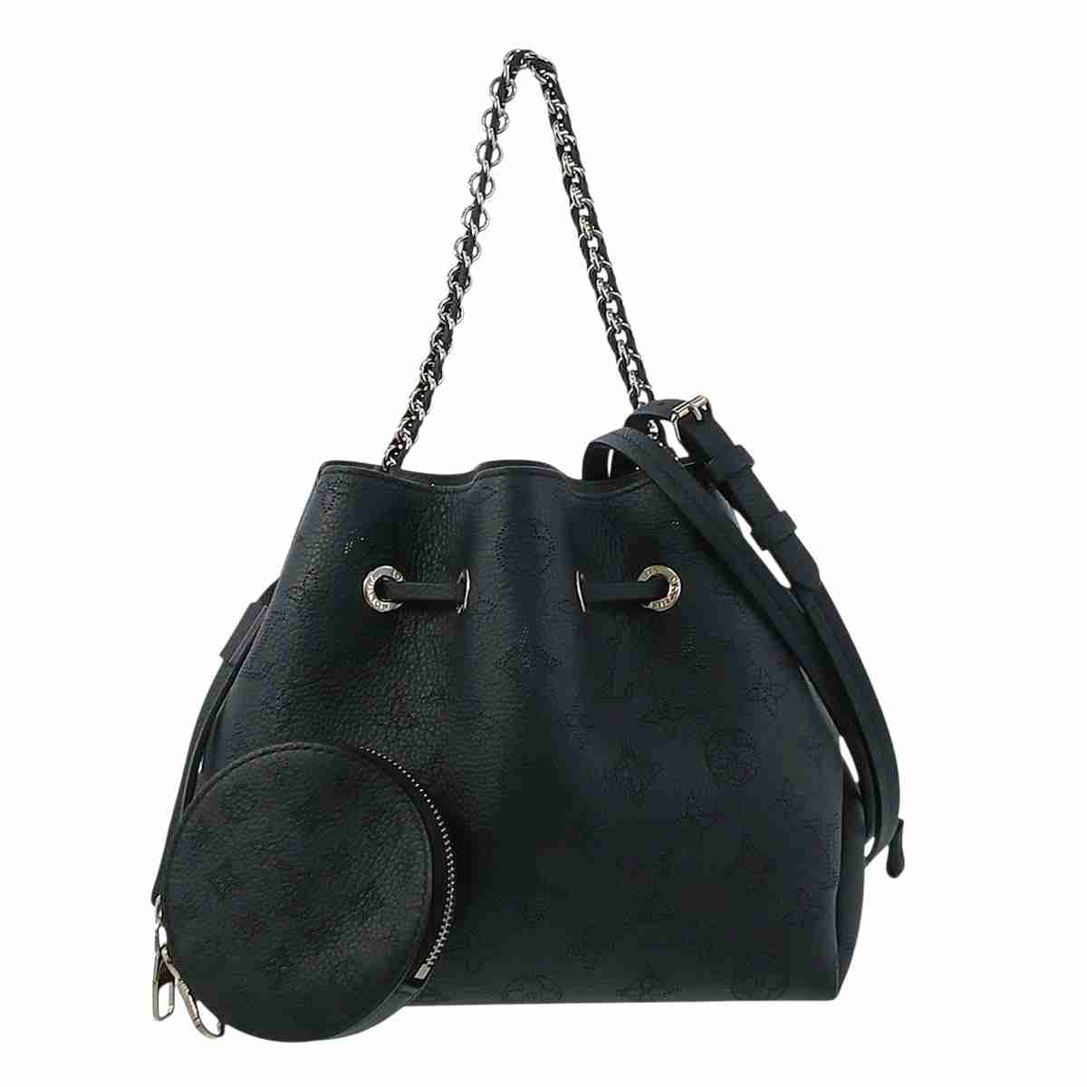 LOUIS VUITTON ルイ・ヴィトン ベラ ショルダーバッグ M57070 モノグラムマヒナ ブラック  レディース【中古】