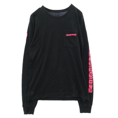 Chrome Hearts Neon Pink Logo L/S T-Shirt "Black/Neon Pink"