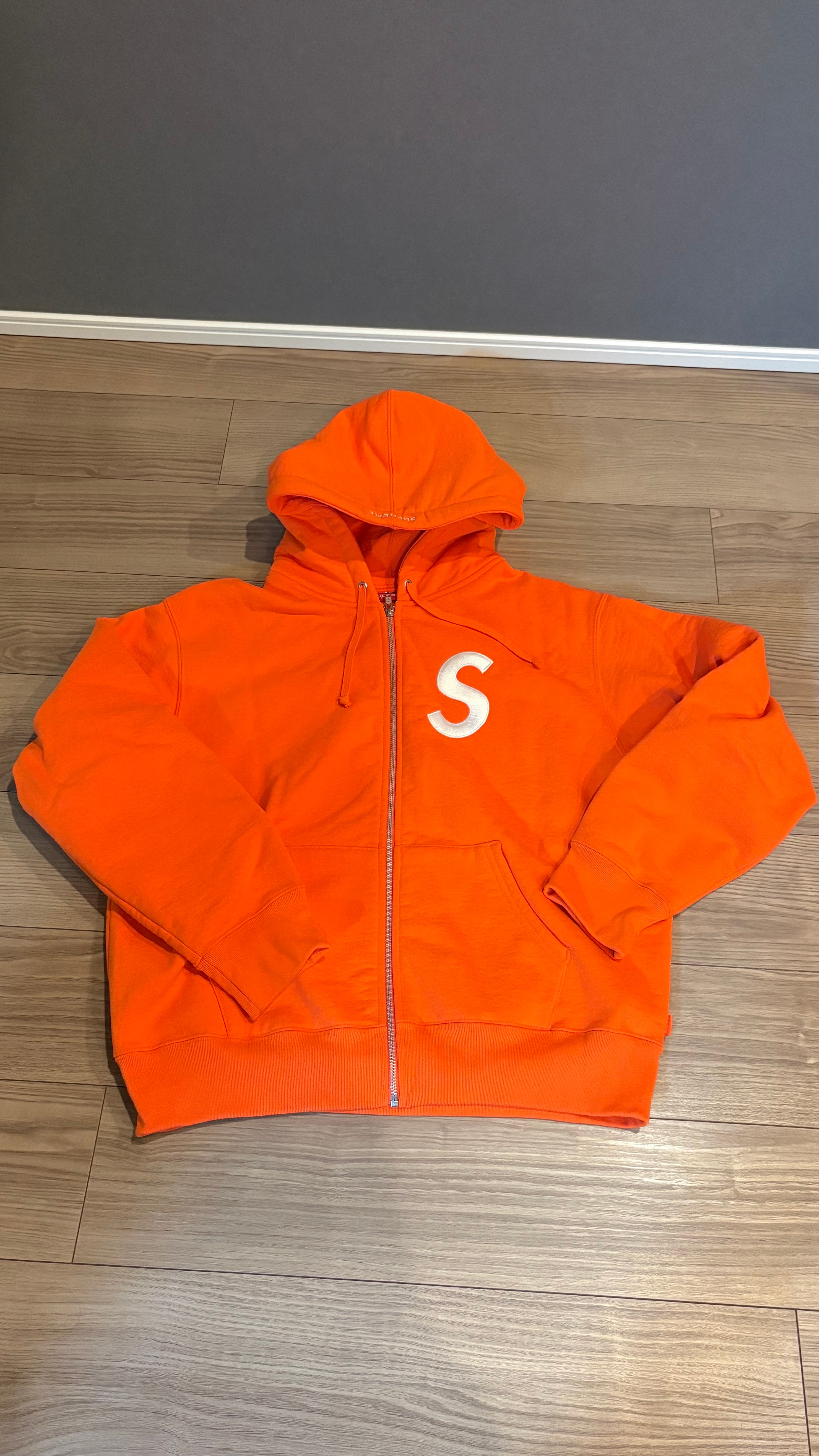 Supreme S Logo Zip Up Hooded Sweatshirt 