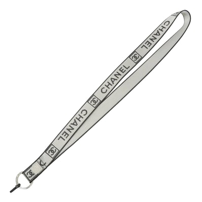 CHANEL シャネル ストラップ ネック スポーツライン ロゴ ココマーク パッチ グレー/黒 (ブラック) ナイロン シルバー金具 新品未使用