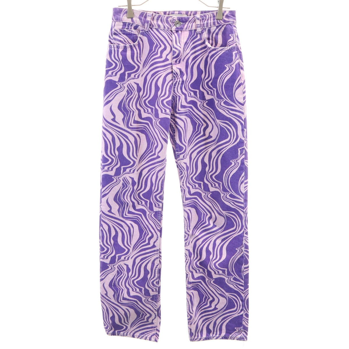 ZARA ザラ 総柄 ストレートパンツ 38 パープル