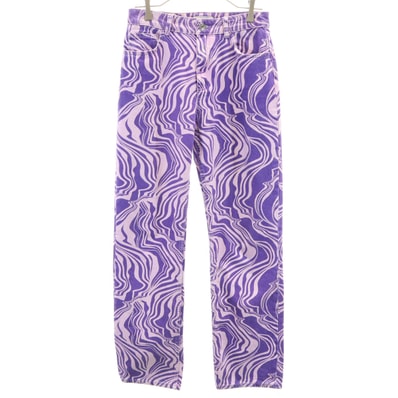 ZARA ザラ 総柄 ストレートパンツ 38 パープル