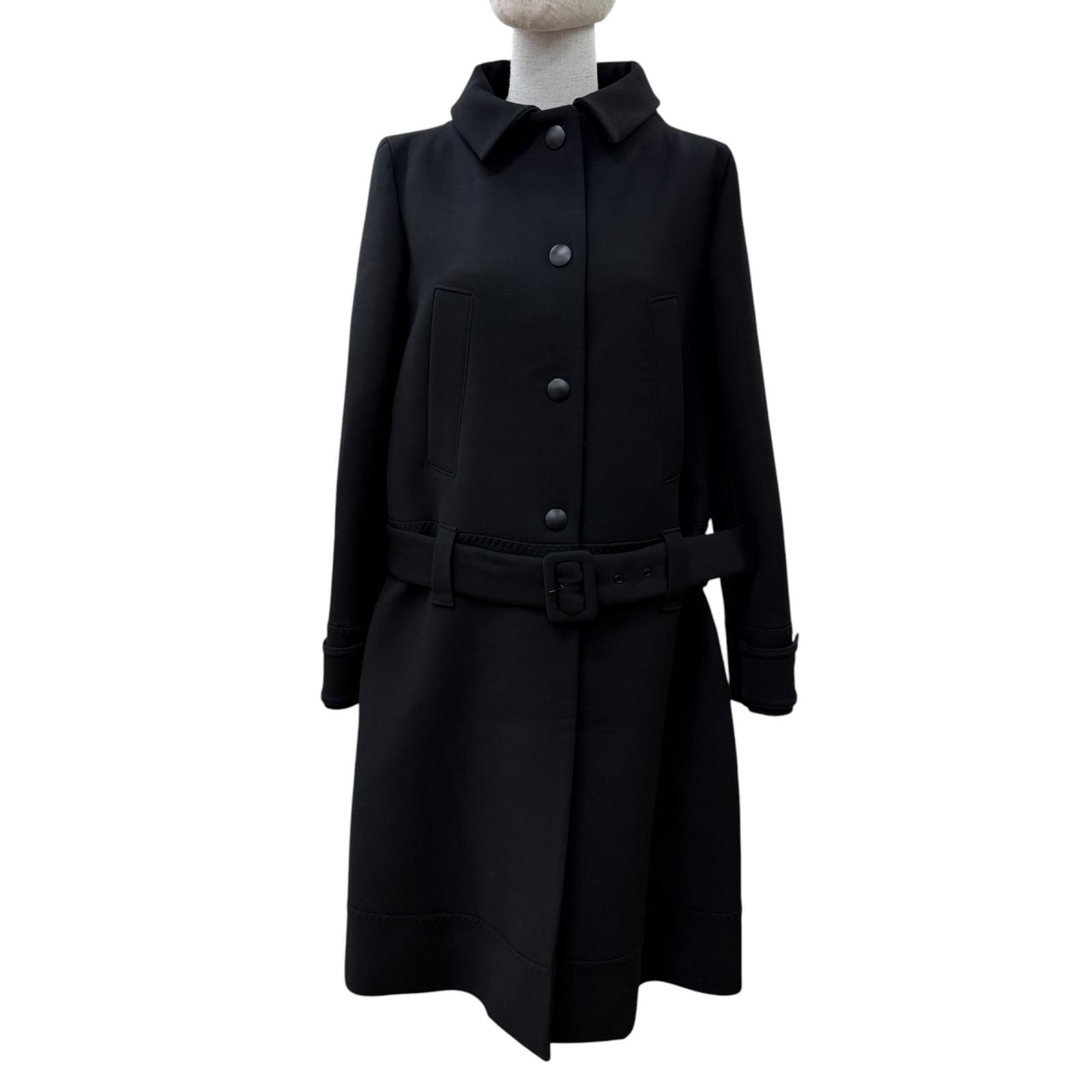 極美品 プラダ コート ブラック レディース 40 P644IH S182