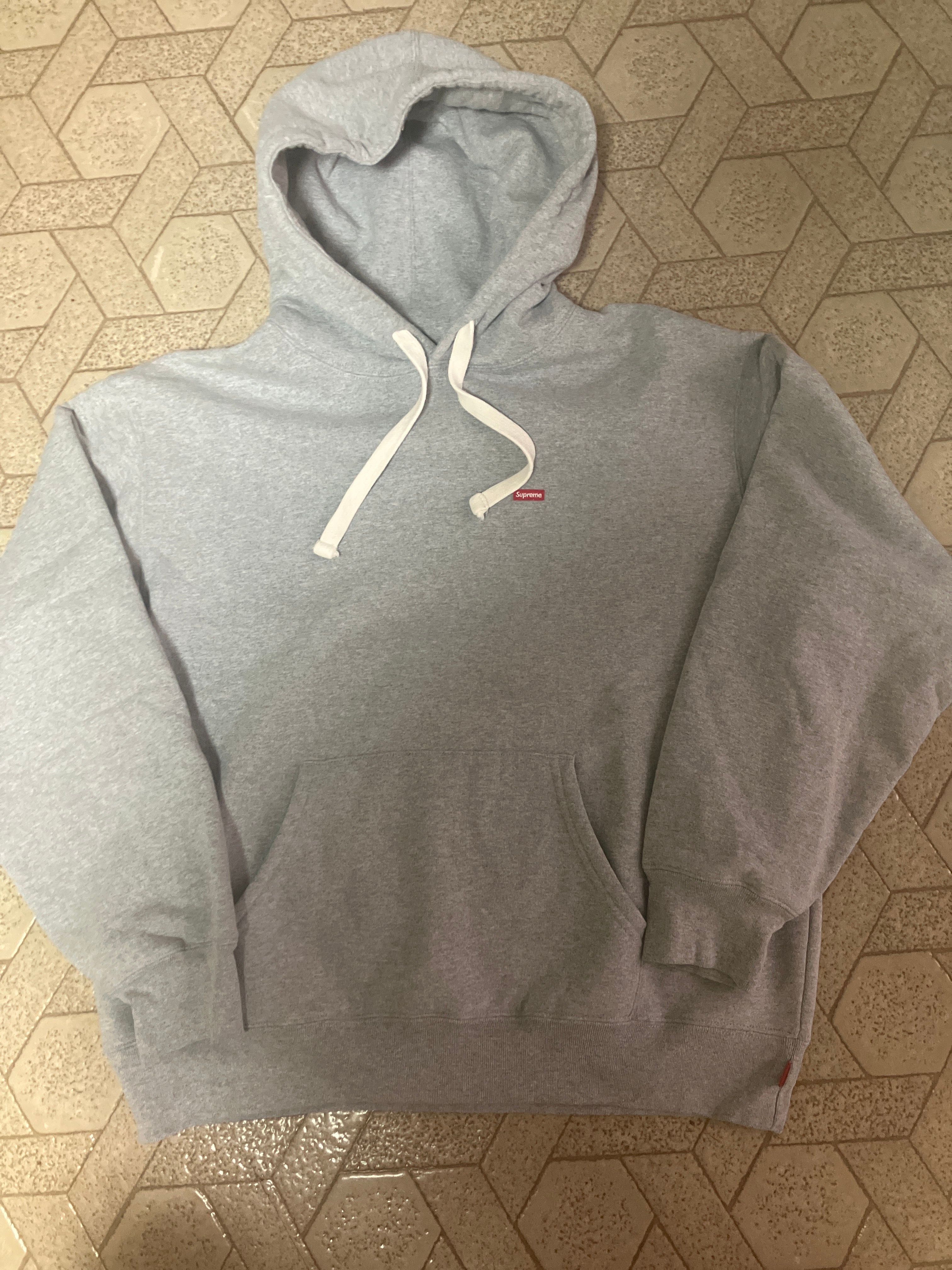 Supreme Small Box Drawcord Hooded Sweatshirt "Heather Grey"