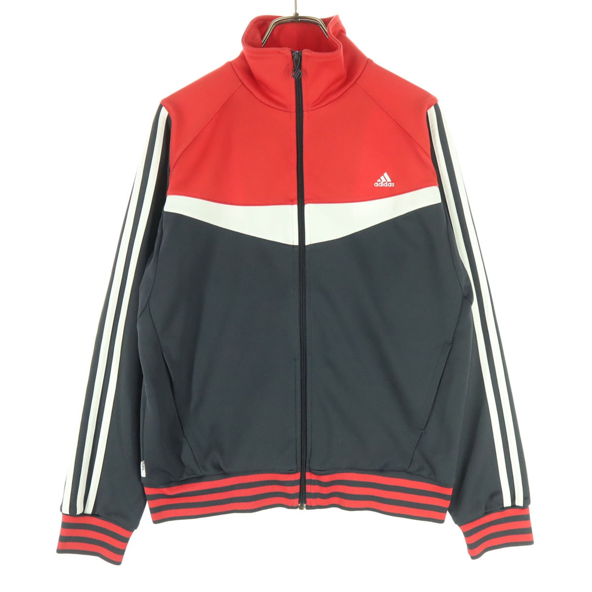 adidas アディダス ワンポイントロゴ 長袖 トラックジャケット L レッド ジャージ