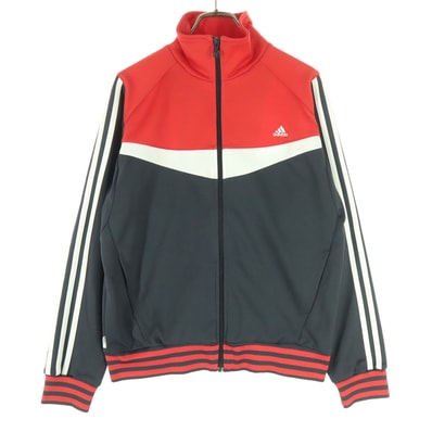 adidas アディダス ワンポイントロゴ 長袖 トラックジャケット L レッド ジャージ