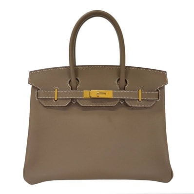 HERMES エルメス ハンドバッグ バーキン30 エトープ (エトゥープ) エプソン ゴールド金具 B刻印 SAランク【中古】