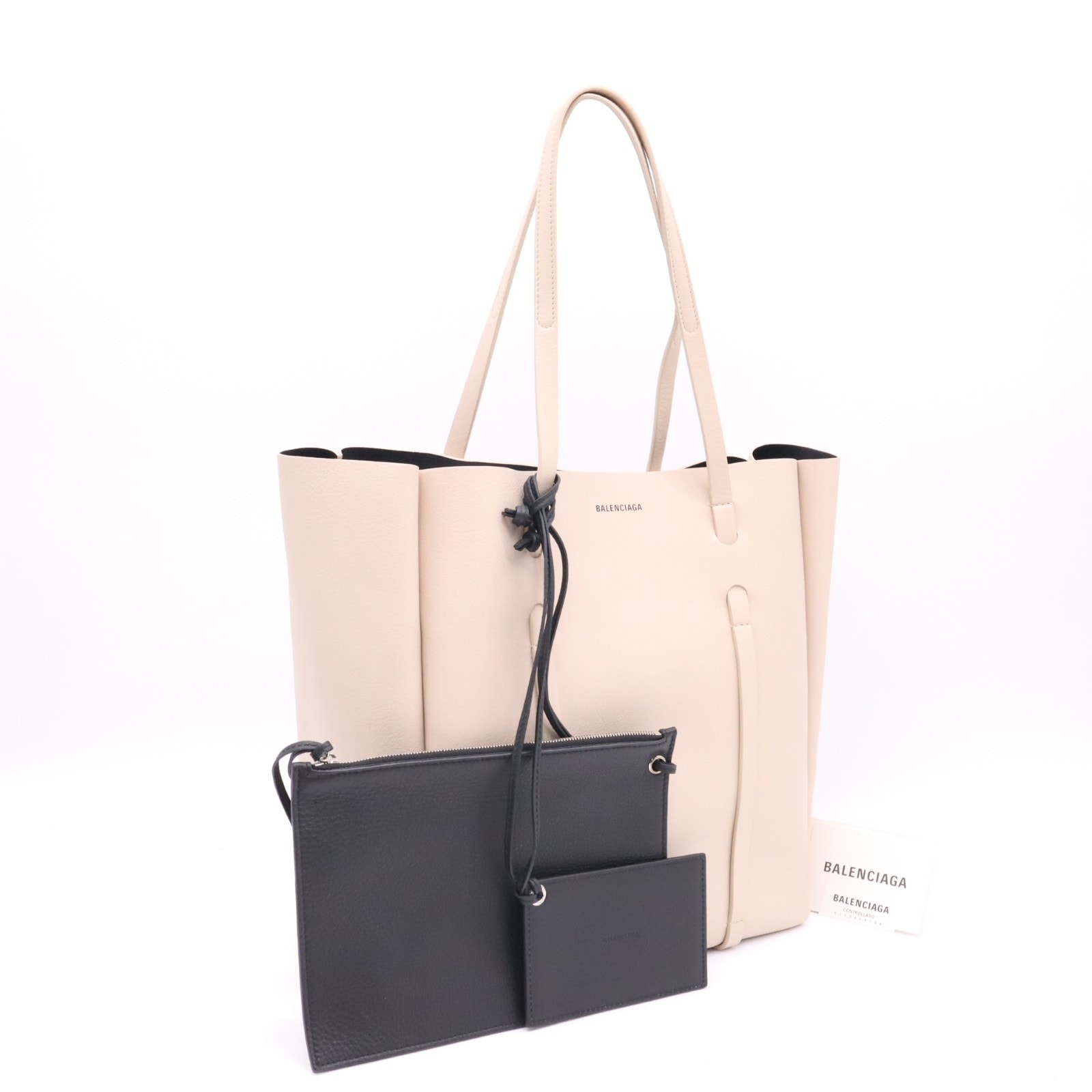 極美品 BALENCIAGA バレンシアガ カーフスキン エブリデイ トートS 475199  トートバッグ ベージュ カーフレザー レディース