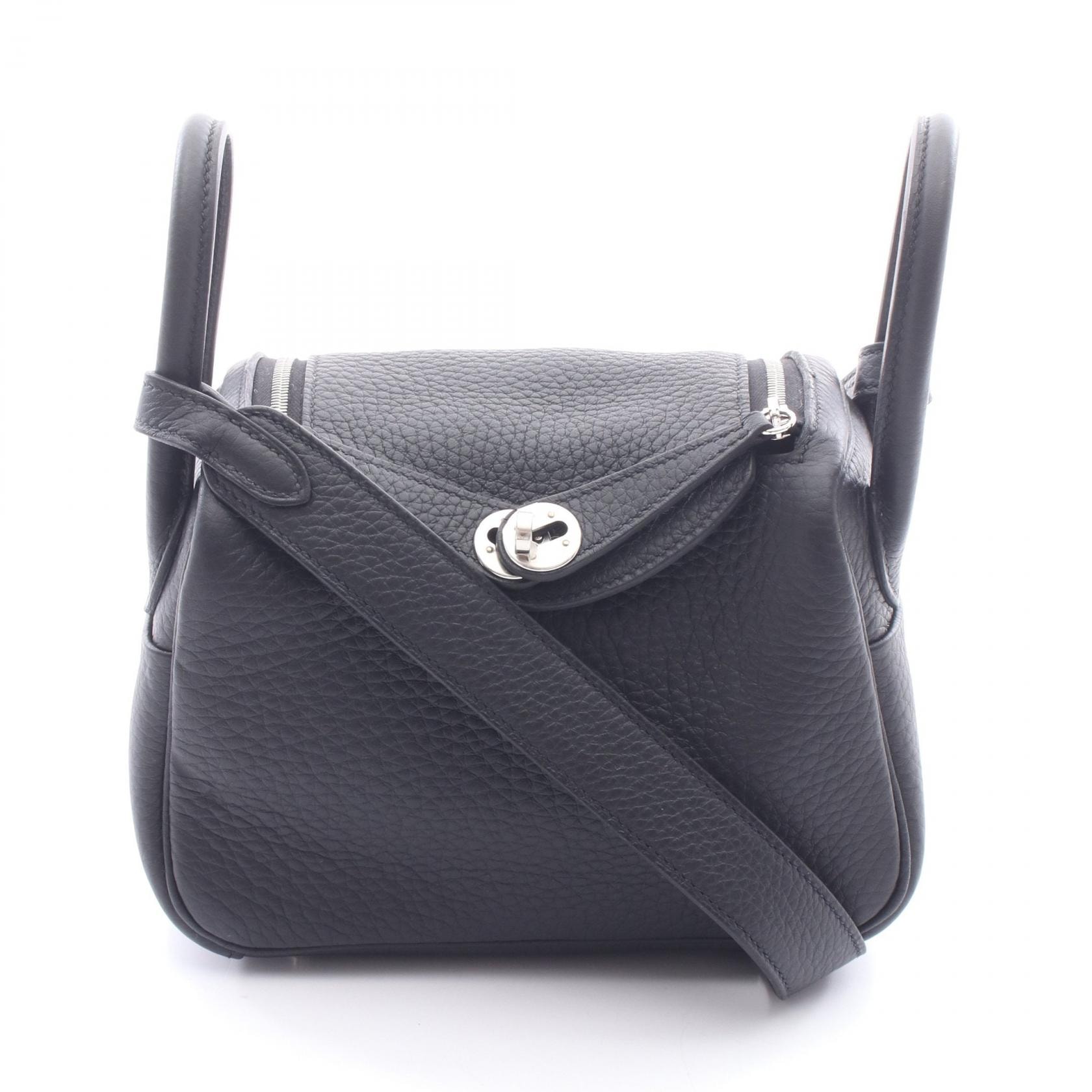 エルメス HERMES リンディ ミニ ショルダーバッグ バッグ レザー トリヨンクレマンス トリヨンクレマンス レディース ブラック系 079086CK 【中古】