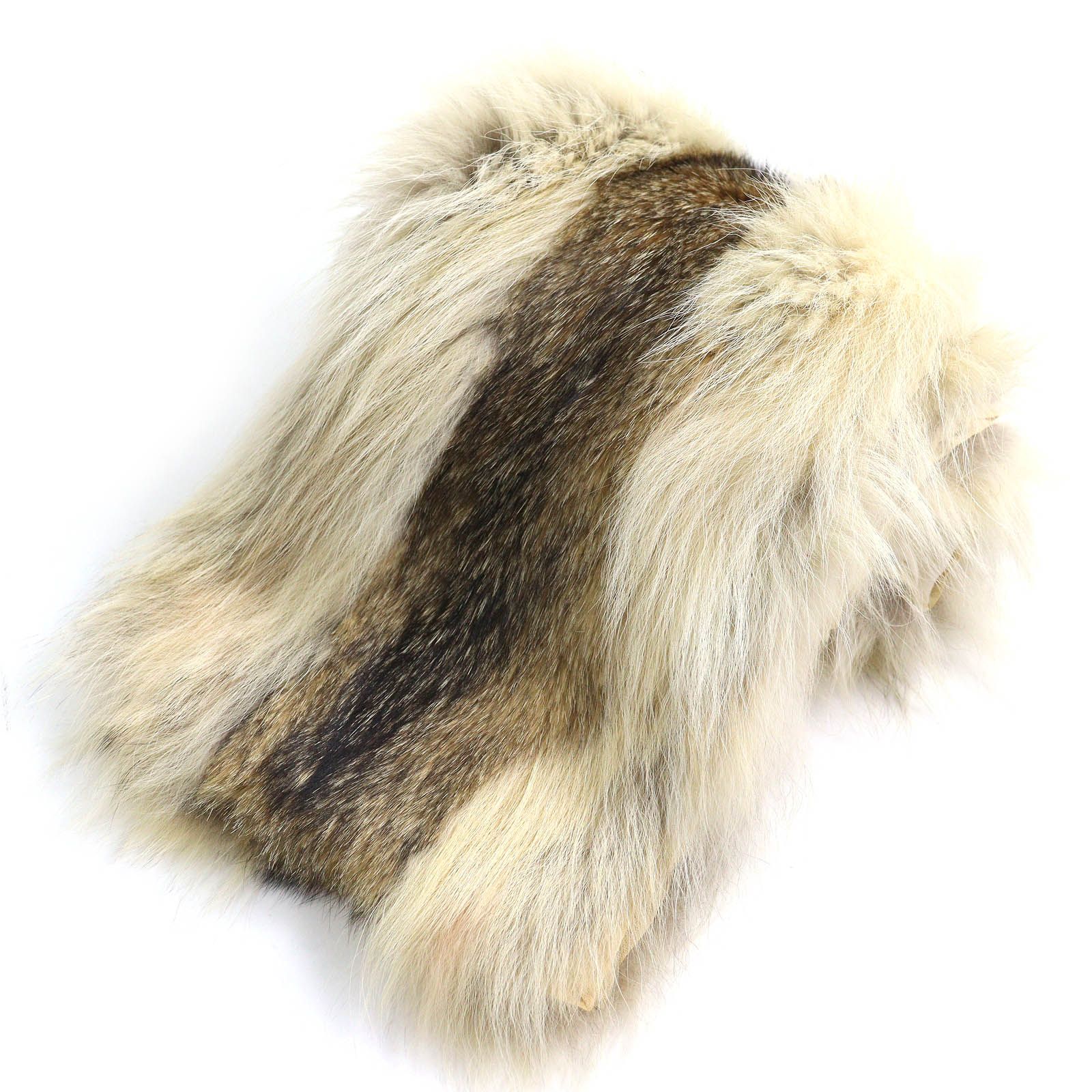 極美品☆FOX フォックス 裏地花柄刺繍入り 本毛皮ショール/ティペット