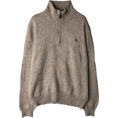 古着 ラルフローレン Ralph Lauren POLO RALPH LAUREN コットンニットハーフジップセーター メンズL相当/eaa631943