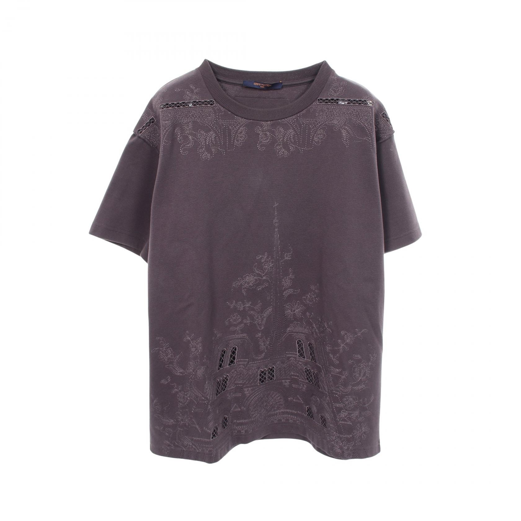 ルイ・ヴィトン LOUIS VUITTON ノートルダム エンブロイダリー 半袖Tシャツ 衣料品 トップス コットン グレー メンズ グレー系 RM201 TCE HIY89W 【中古】