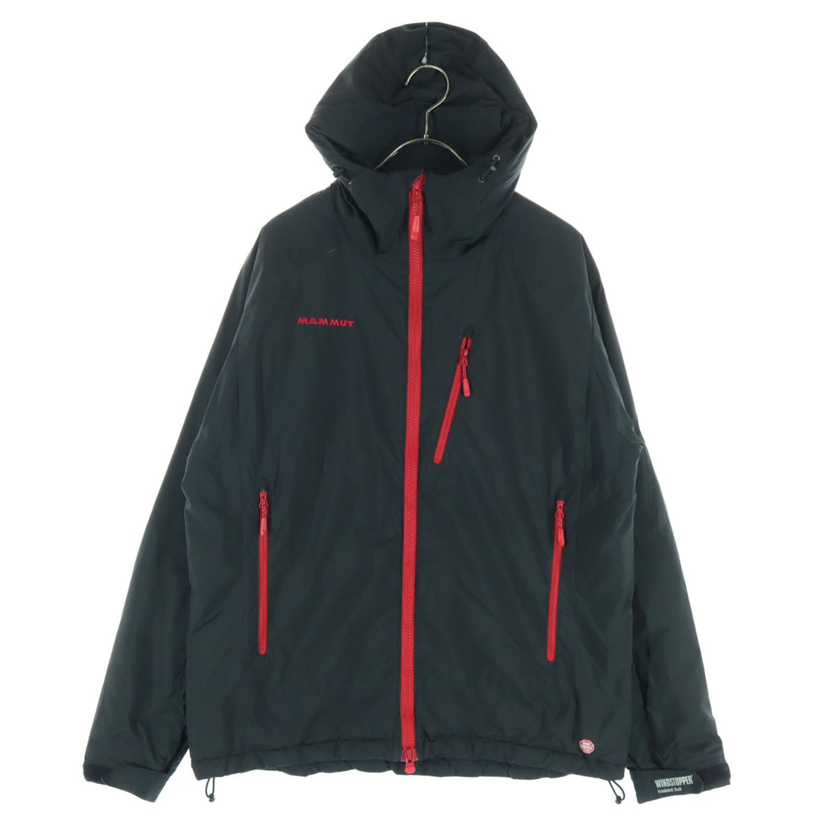 Mammut マムート ワンポイントロゴ ツートンカラー 長袖 プリマロフト マウンテンパーカー S ブラック