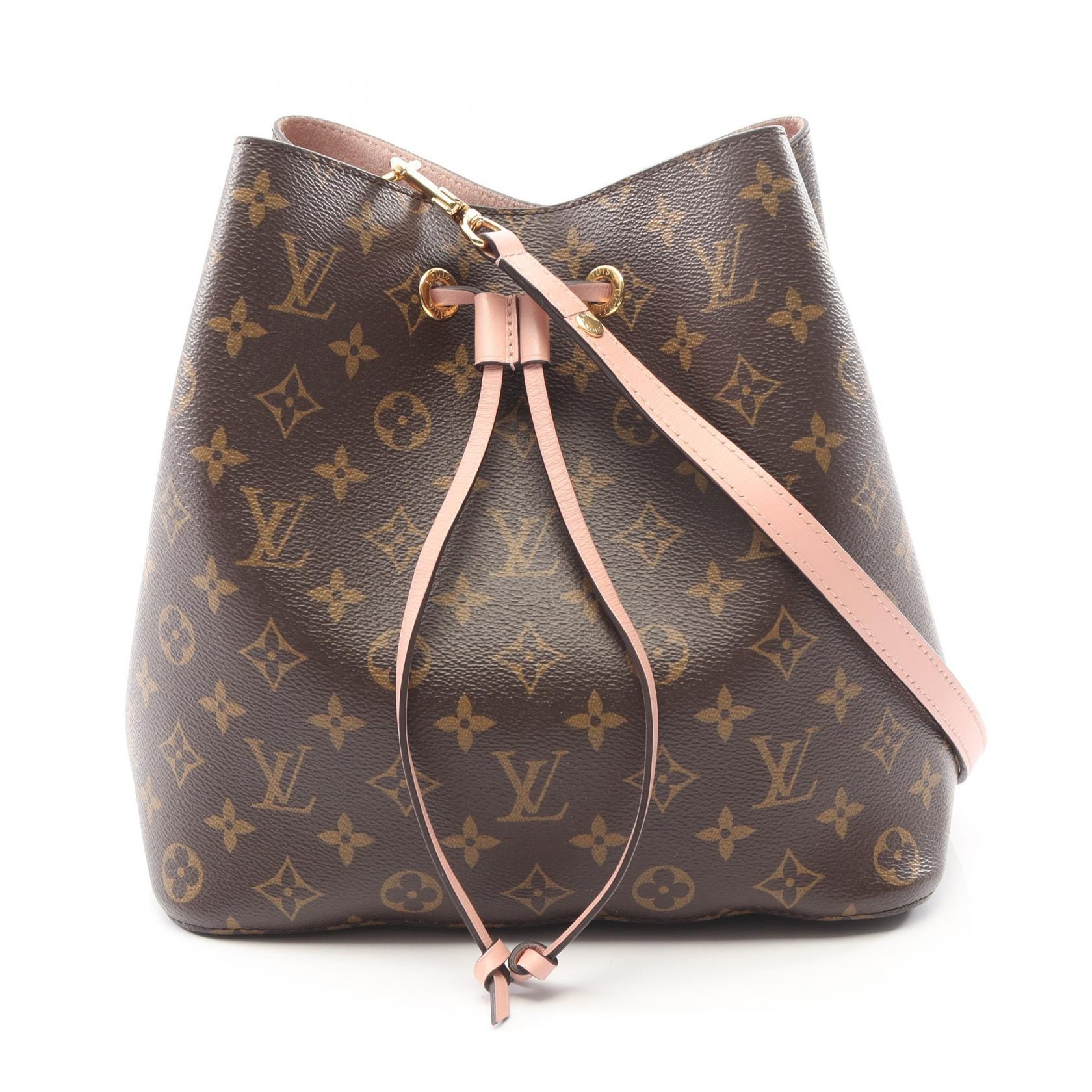 ルイ・ヴィトン LOUIS VUITTON ネオノエ モノグラム ローズプードル ショルダーバッグ バッグ PVCコーティングキャンバス レザー レディース ブラウン系 / ピンク系 M44022 【中古】