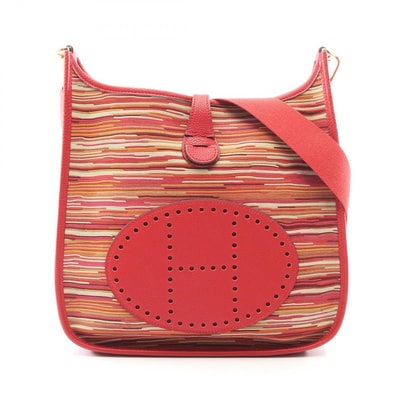 エルメス HERMES エヴリン 1 アン PM ショルダーバッグ バッグ レザー ヴィブラート / トゴ ヴィブラート ルージュヴィフ □H刻印(2004年製造) レディース レッド系 【中古】