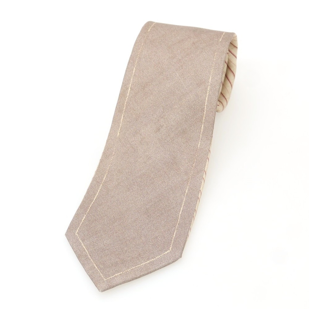 【中古】ポールスミスコレクション PAUL SMITH COLLECTION シルク 無地ネクタイ グレージュ【メンズ】