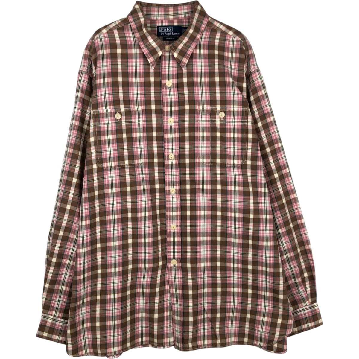 古着 ラルフローレン Ralph Lauren POLO by Ralph Lauren EMMONS 長袖 コットンチェックシャツ メンズXL相当/eaa628952