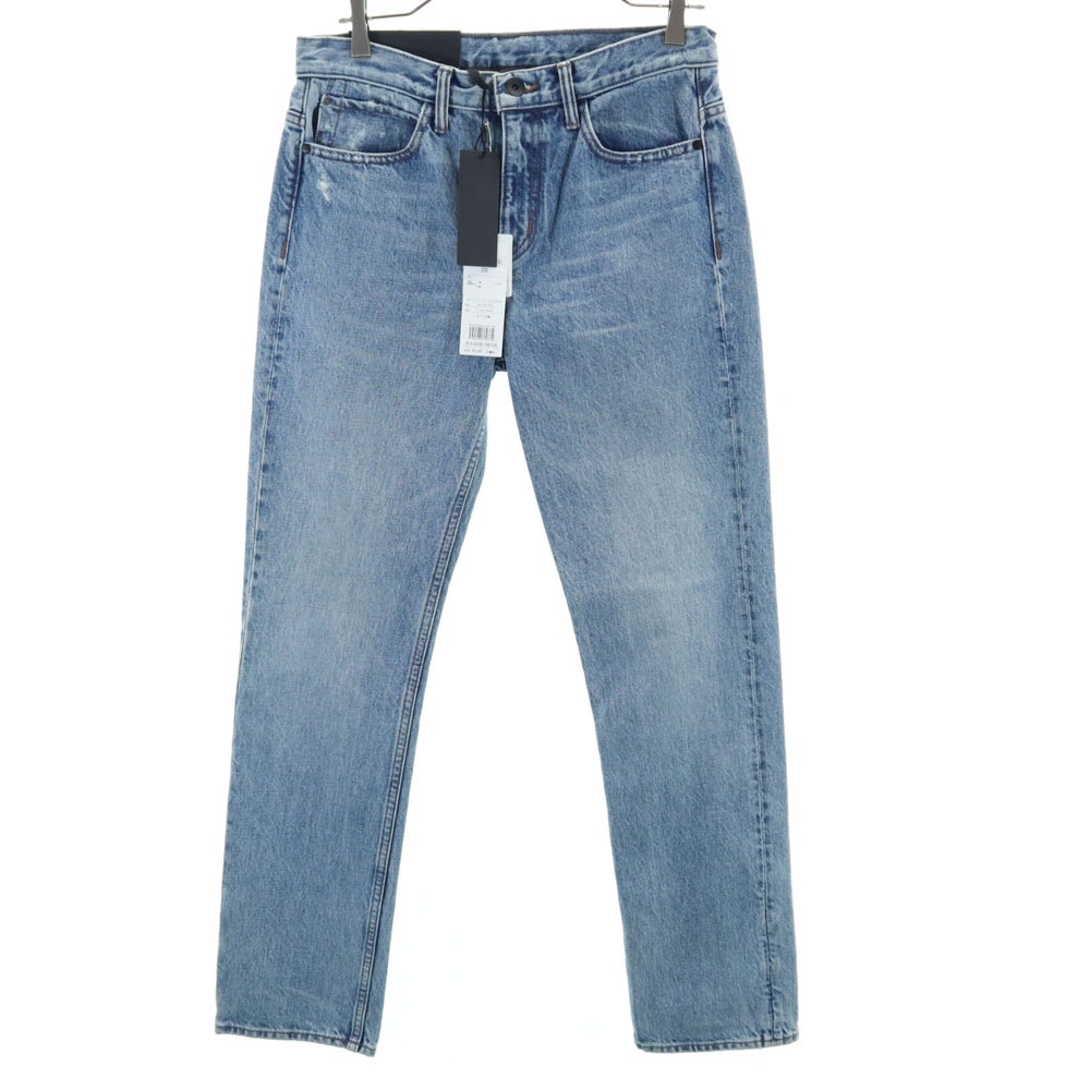 未使用 HELMUT LANG ヘルムートラング USA製 ボーイフレンド デニムパンツ W26 ライトブルー ジーンズ クラッシュ ヴィンテージ加工